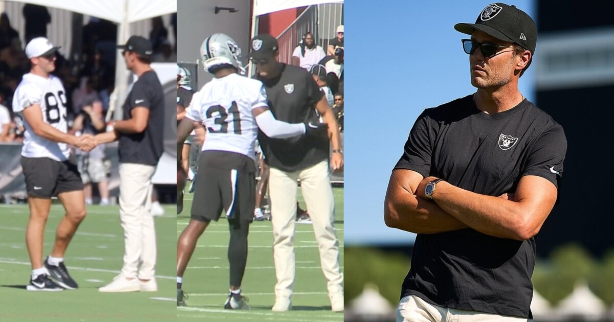 Tom Brady visits Raiders camp in first appearance as minority owner