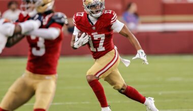 San Francisco 49ers rookie Jordan Watkins out with high ankle sprain