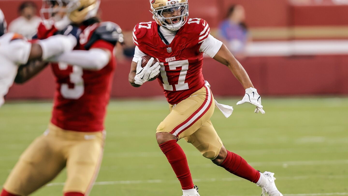 San Francisco 49ers rookie Jordan Watkins out with high ankle sprain