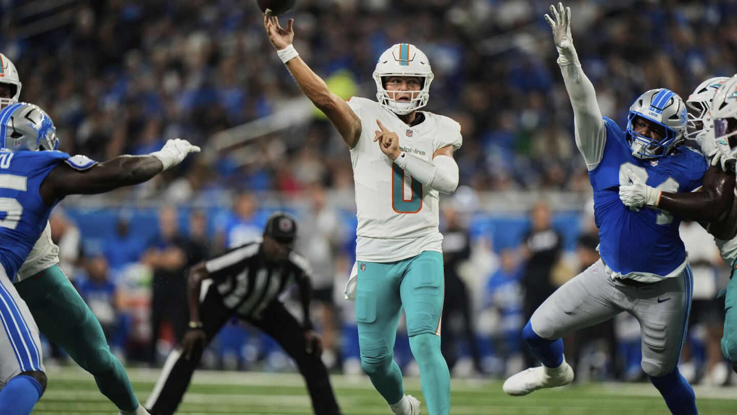 Backup QBs Wilson and Ewers lead Dolphins past Lions in preseason
