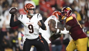 Burrow's Bengals outlast Daniels' Commanders for 31-17 win