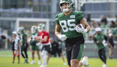 Mason Taylor shines at New York Jets training camp, following in father Jason's footsteps
