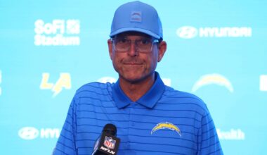 Chargers coach Jim Harbaugh refuses to comment after NCAA levies heavy penalties on Michigan