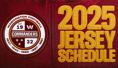Commanders announce 2025 jersey schedule