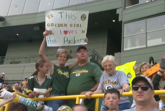 WGBA via CNN NewsourceOne family brought four generations to Lambeau during a family reunion where they celebrated and surrounded their beloved family matriarch.