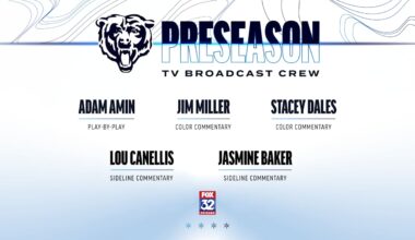 Chicago Bears announce 2025 preseason television broadcast crew