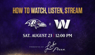 How to Watch, Listen, Live Stream Ravens vs. Commanders, Preseason Week 3 - Baltimore Ravens