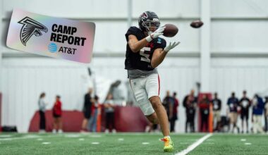 Drake London shines in first indoor practice