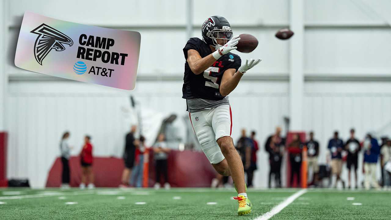 Drake London shines in first indoor practice