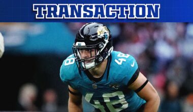 Colts claim LB Chad Muma off waivers from Jacksonville Jaguars, waive DT Tim Smith
