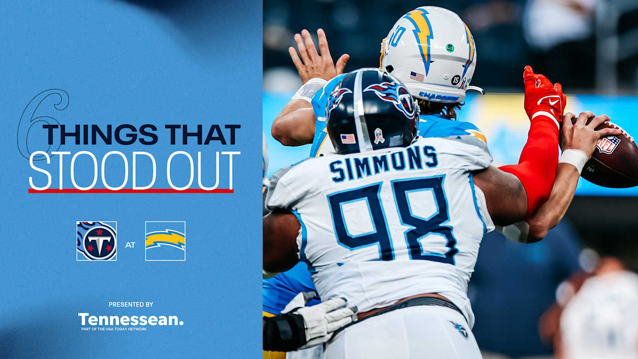 Six Things That Stood Out for the Titans in Sunday's Loss to the Chargers