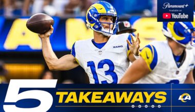 Five takeaways from Rams' 23-22 Preseason Week 2 win over Chargers: Stetson Bennett delivers game-winning TD pass to Tru Edwards, Brennan Jackson's two sacks, Jarquez Hunter sees extended action and more - Rams
