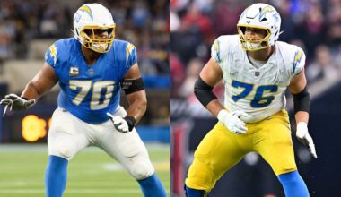 How do Chargers replace Pro Bowl left tackle during 2025 season?