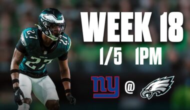 Giants vs. Eagles set for Sunday, January 5 at 1 PM