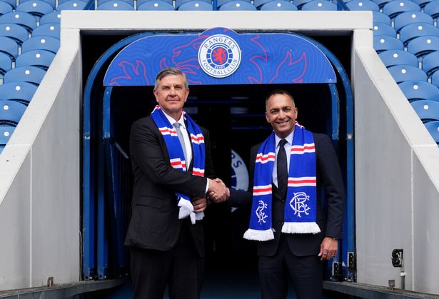 Rangers chairman Andrew Cavenagh (left) and vice chairman Paraag Marathe