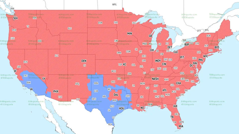CBS broadcast map for Week 1, via 506 Sports