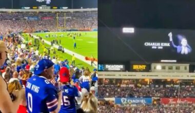 Cameras Caught Female Buffalo Bills Fan’s Disgusting Gesture During Moment Of Silence For Charlie Kirk [VIDEO]