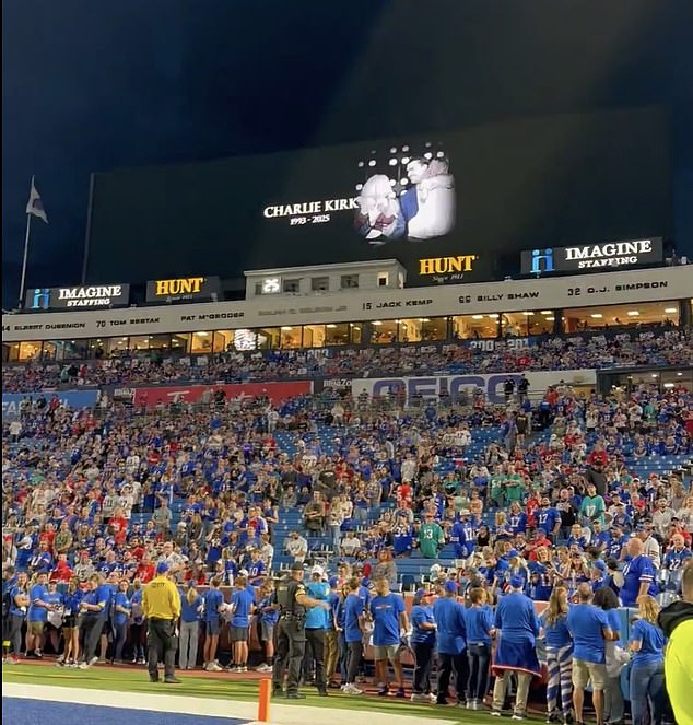 The Buffalo Bills were the latest team to put on a tribute to far-right activist Charlie Kirk