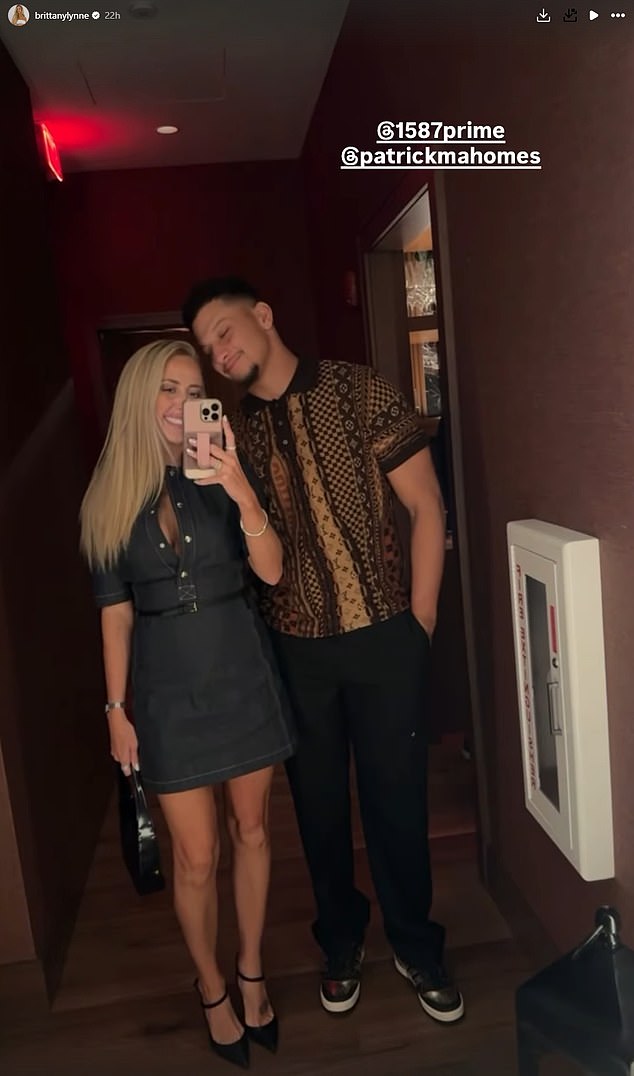 NFL star Patrick Mahomes and his wife Brittany enjoyed a date night at his steakhouse