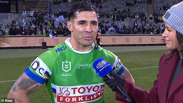 Raiders playmaker Jamal Fogarty was shattered following his side's 32-12 loss