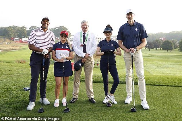The NFL legend played in the Ryder Cup All-Star match at Bethpage Black on Wednesday