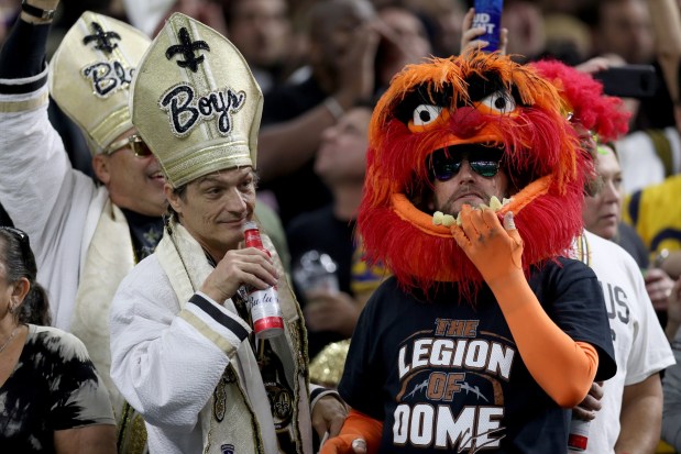 NEW ORLEANS, LOUISIANA - JANUARY 20: Fans of the New Orleans Saints look on during the game against the Los Angeles Rams in the NFC Championship game at the Mercedes-Benz Superdome on January 20, 2019 in New Orleans, Louisiana. (Photo by Chris Graythen/Getty Images)