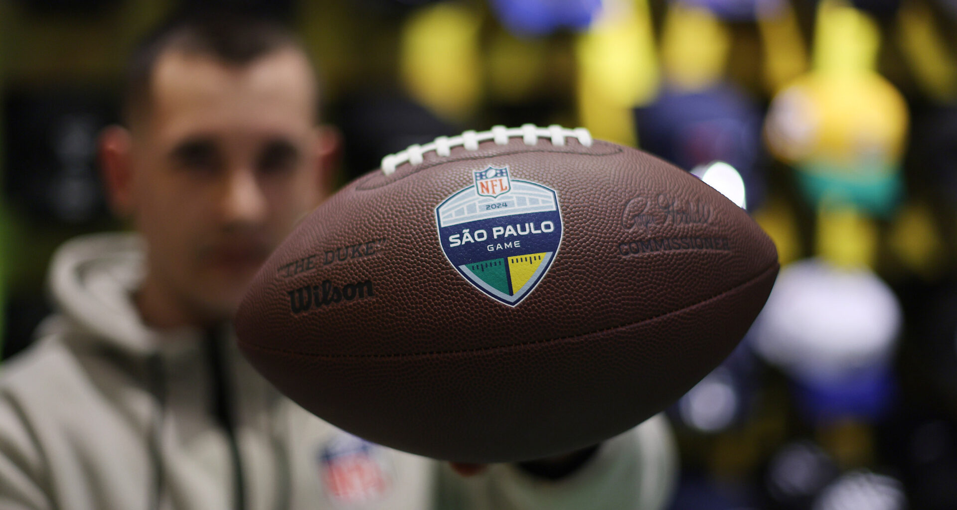 NFL logo on a football