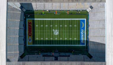 Chargers fans upset over Chiefs logo painted in end zone at Brazil game