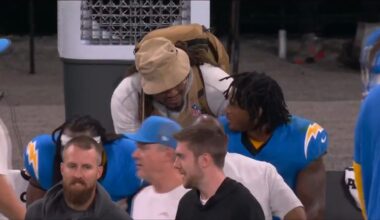 Marshawn Lynch's interaction with Chargers rookie Omarion Hampton vs Chiefs spotted by NFL fans who ask 'that allowed?'