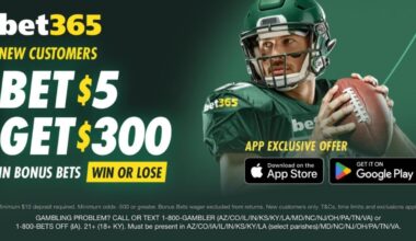 Bet365 Bonus Code CBSBET365: Bet365 offering $300 bonus for Week 1 NFL betting for Vikings vs. Bears on Monday Night Football