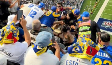 Wild brawl at Rams-Texans game in California leaves woman bloodied, shocking video surfaces
