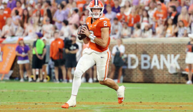 Cade Klubnik #2 of the Clemson Tigers