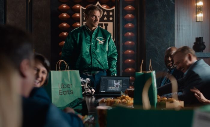 Eagles superfan, Bradley Cooper, tackles food conspiracy for Uber Eats