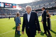 Dallas Cowboys Owner Jerry Jones is seen before an NFL football game against the Chicago...