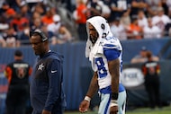 Dallas Cowboys wide receiver Ceedee Lamb (88), right, is seen in the second half of an NFL...