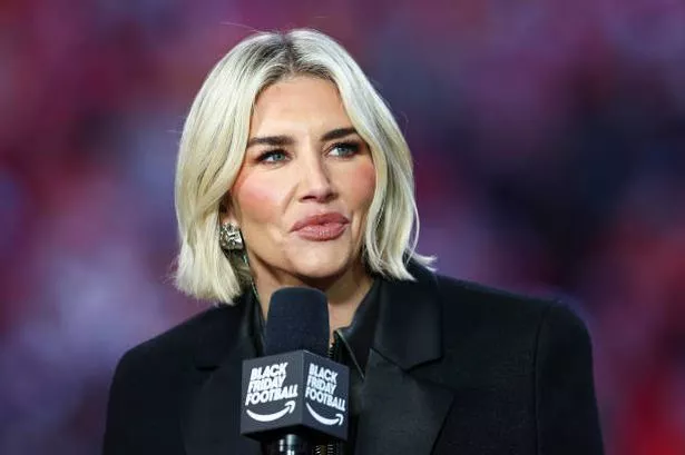 Amazon Prime Video Thursday Night Football host Charissa Thompson on set during halftime between the Kansas City Chiefs and the Las Vegas Raiders at GEHA Field at Arrowhead Stadium on November 29, 2024 in Kansas City, Missouri.