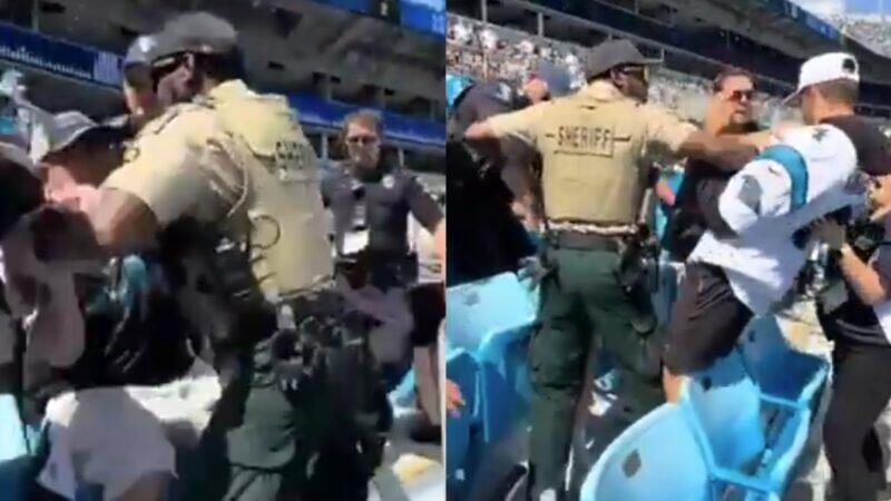 Chaos At Carolina Panthers Game: Out-Of-Control Fans Fight With Police During Wild Scene In The Stands [VIDEO]