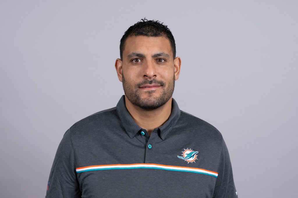 Dolphins coach Ryan Crow poses for a team portrait ahead of the 2024 NFL season. 