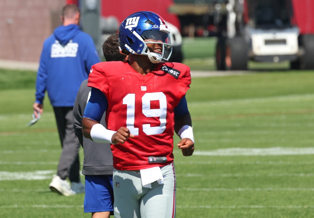 New York Giants quarterback Jameis Winston (19) when the New York Giants practiced Wednesday, September 3, 2025 at Quest Diagnostics Training Center in East Rutherford, NJ. 
