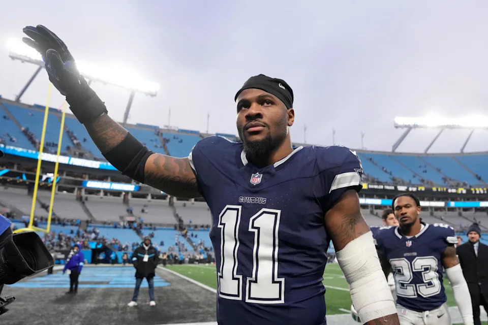 Dec 15, 2024; Charlotte, North Carolina, USA; Dallas Cowboys linebacker Micah Parsons (11) walks off the field after the game at Bank of America Stadium. Mandatory Credit: Bob Donnan-Imagn Images© Bob Donnan-Imagn Images