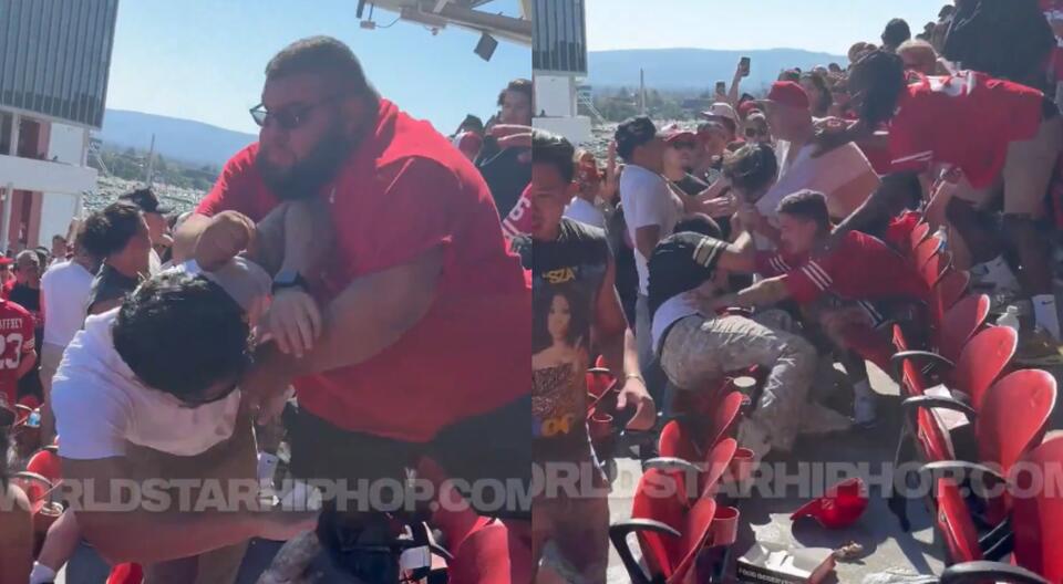49ers Fans Unleash Haymakers & WWE-Style Maneuvers Over Rows Of Seats During Crazy Brawl In The Stands (VIDEO)