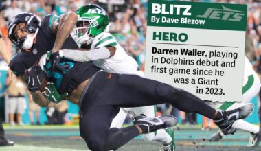 Dolphins' Darren Waller double dips in NFL return against Jets