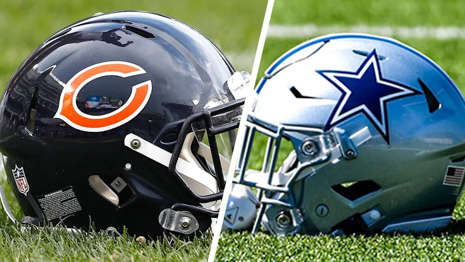 <div>Cowboys vs Bears helmets</div>