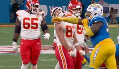 Travis Kelce brutally slapped moments after headbutting Chiefs teammate - Football - Sports