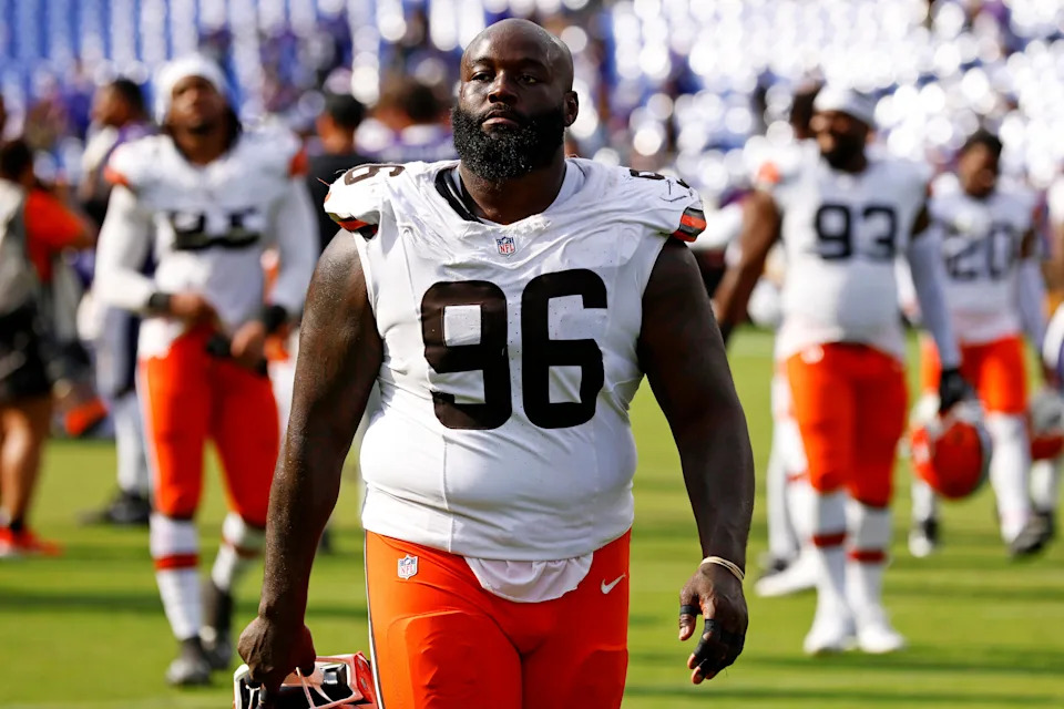 Sep 14, 2025; Baltimore, Maryland, USA; Cleveland Browns defensive tackle Maliek Collins (96) after the game against the Baltimore Ravens at M&T Bank Stadium. Mandatory Credit: Peter Casey-Imagn Images