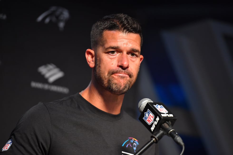 Carolina Panthers head coach Dave Canales claimed responsibility for Sunday's 42-13 loss to...