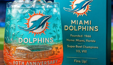 A Toast to the Legacy: The Miami Dolphins 60th Anniversary Whiskey Glass