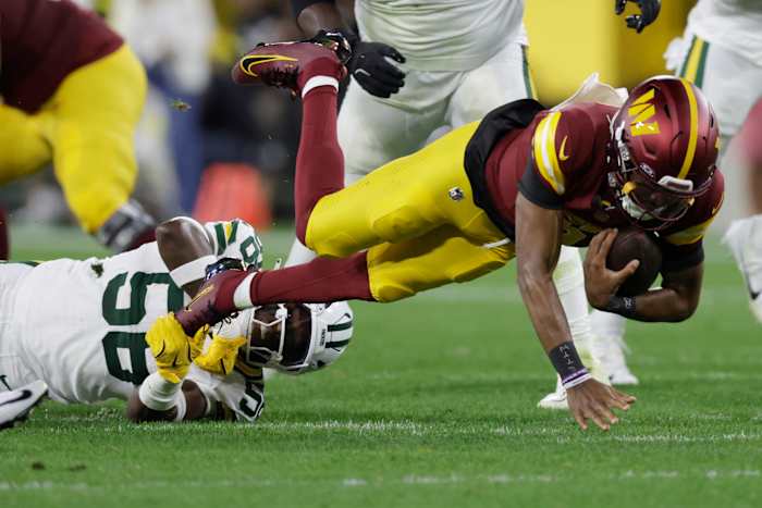 Commanders' Jayden Daniels will not play against the Raiders on Sunday