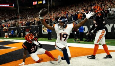 Broncos WR Marvin Mims Jr questionable vs Bengals with hip injury