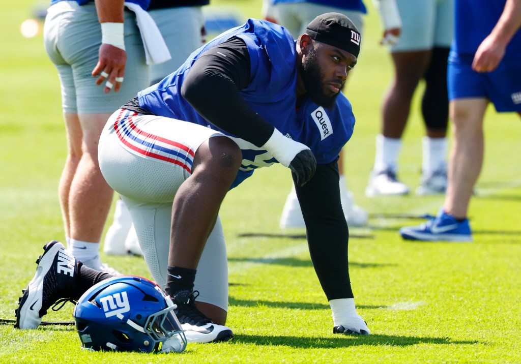 Giants left tackle Andrew Thomas did not practice on Wednesday.